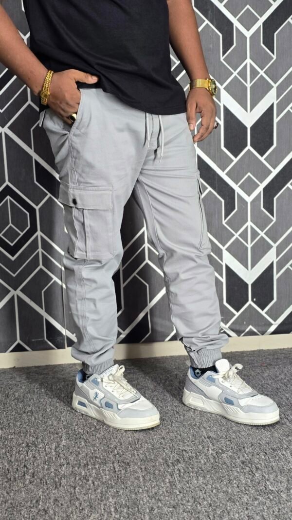 20250828_002021 Exclusive Casual Twill Cargo Joggers (Silver Color) (AC-703)