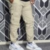 Exclusive Casual Twill Cargo Joggers (Cream Color) (AC-705)