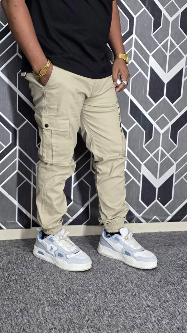 20250828_005556 Exclusive Casual Twill Cargo Joggers (Cream Color) (AC-705)