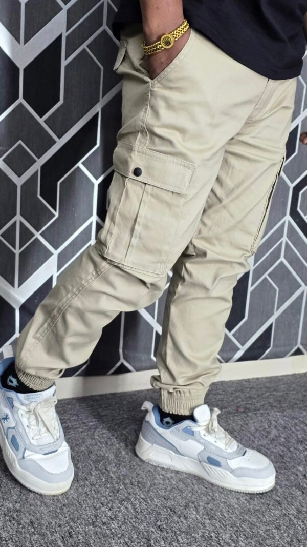 20250828_005604 Exclusive Casual Twill Cargo Joggers (Cream Color) (AC-705)