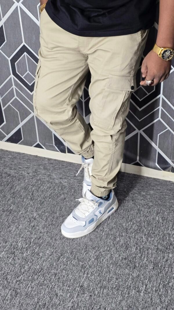 20250828_005611 Exclusive Casual Twill Cargo Joggers (Cream Color) (AC-705)